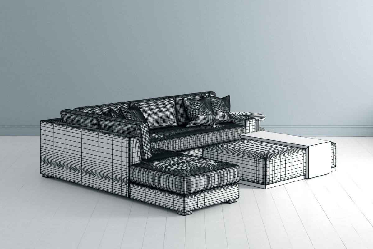 Sofa L Shape 3D model_8