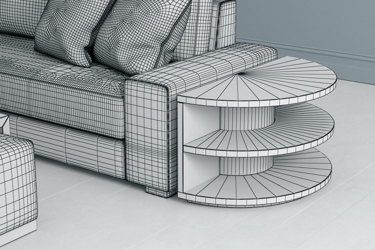 Sofa L Shape 3D model_13