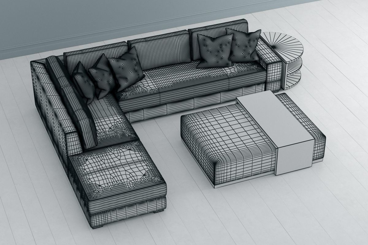 Sofa L Shape 3D model_12