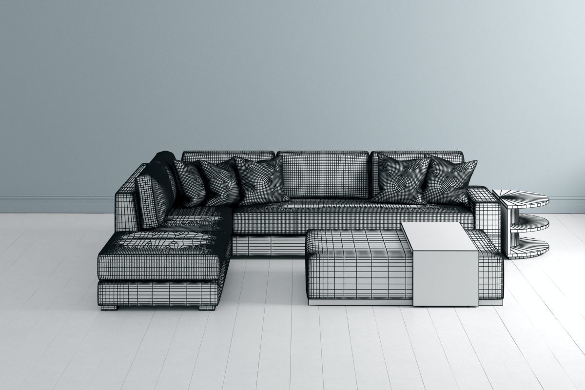 Sofa L Shape 3D model_7