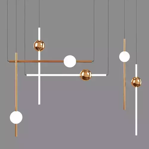 ORION TUBE LIGHT POLISHED GOLD Low-poly 3D model