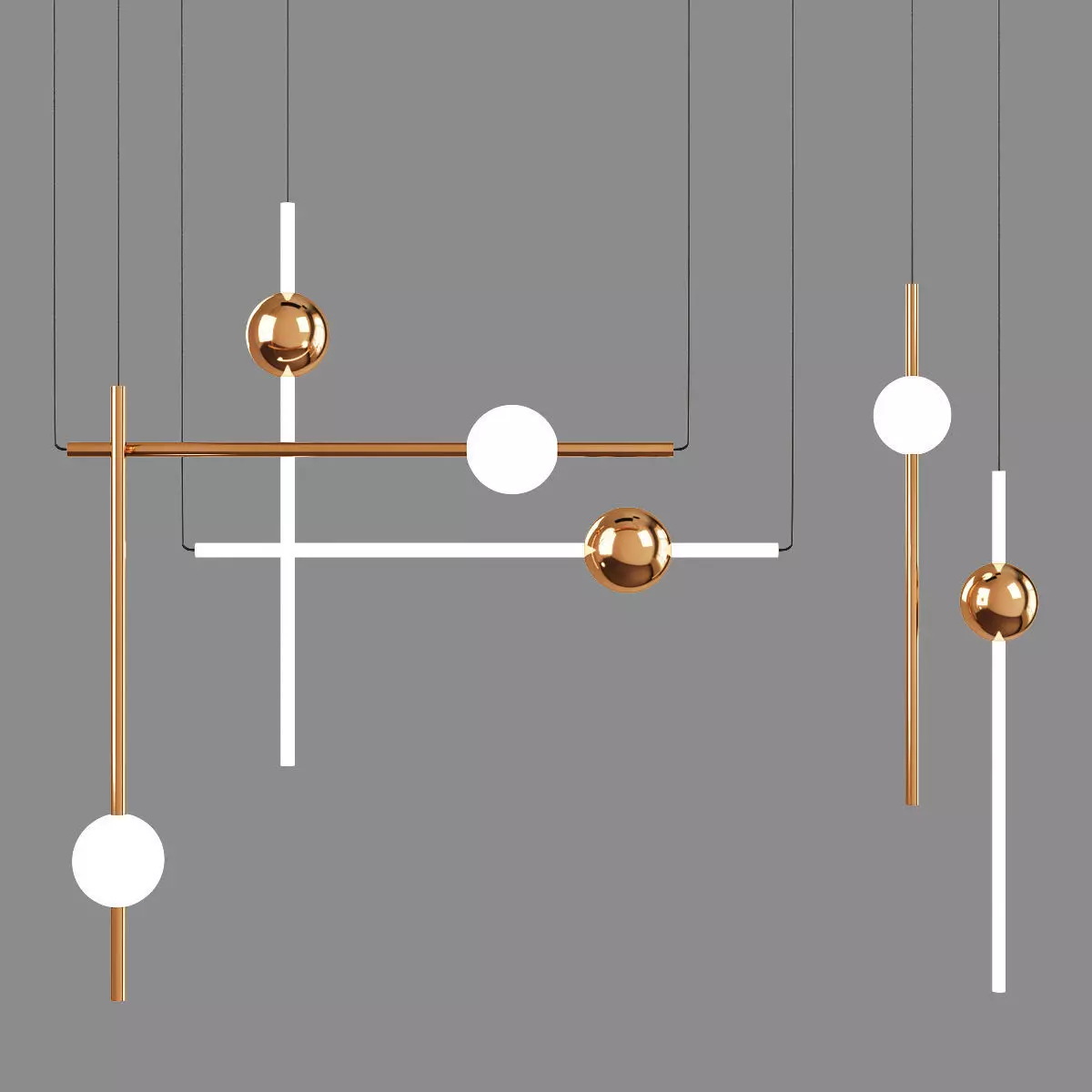 ORION TUBE LIGHT POLISHED GOLD Low-poly 3D model_0