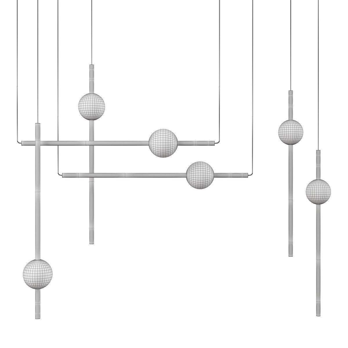 ORION TUBE LIGHT POLISHED GOLD Low-poly 3D model_1