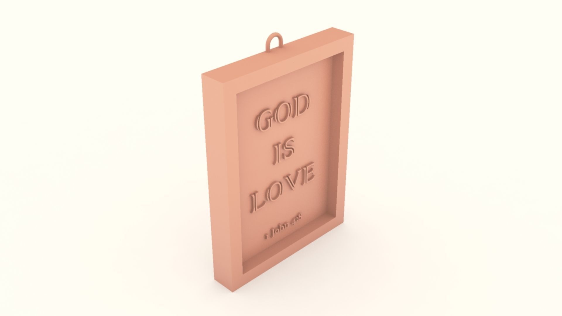 God Is Love Wall Photo frame 3D print model_5