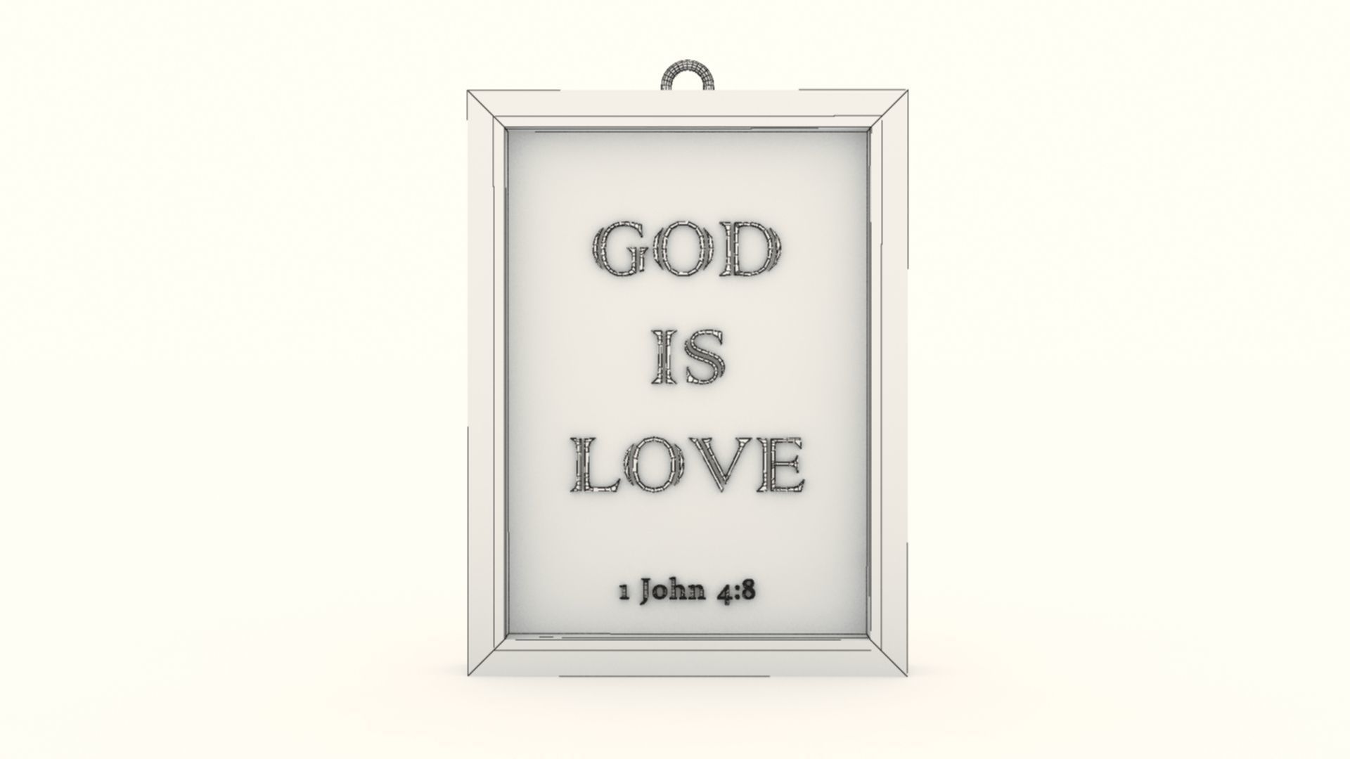 God Is Love Wall Photo frame 3D print model_9