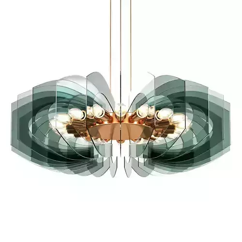 Stunning Chandelier in Colored Glass