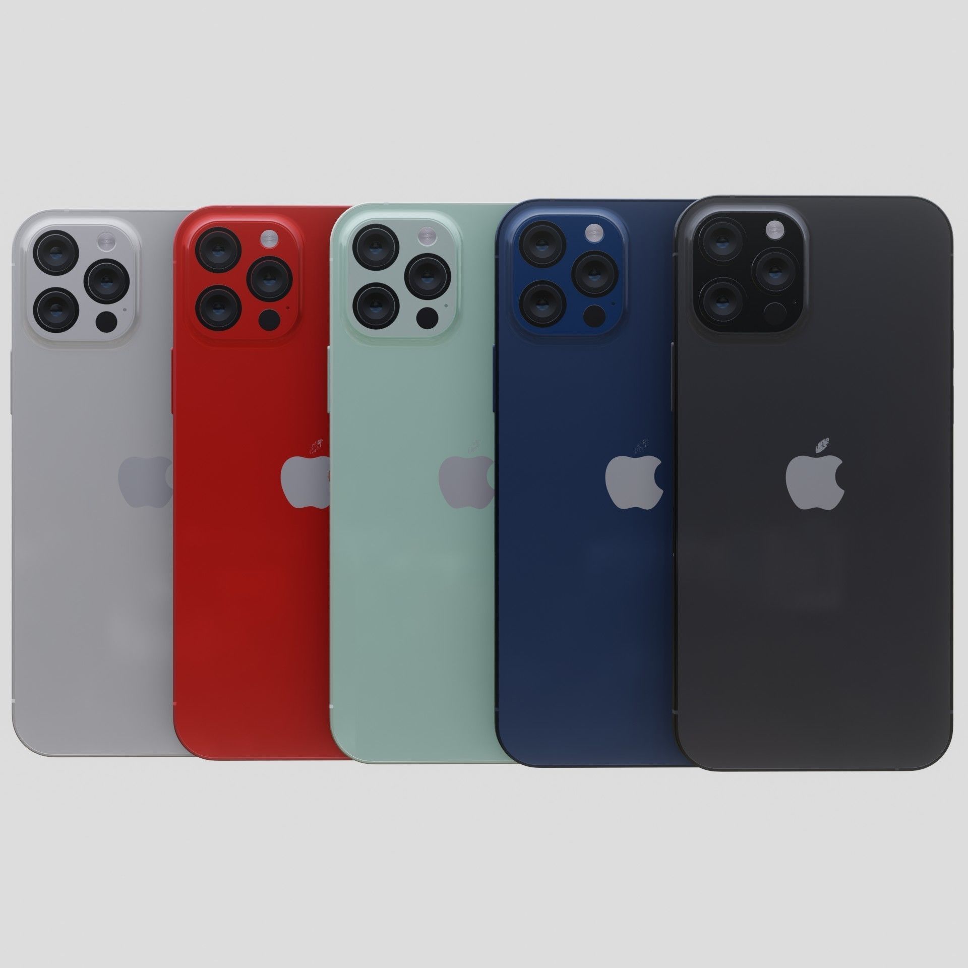 iPhone 12 Apple 2020 new design Low-poly 3D model_14