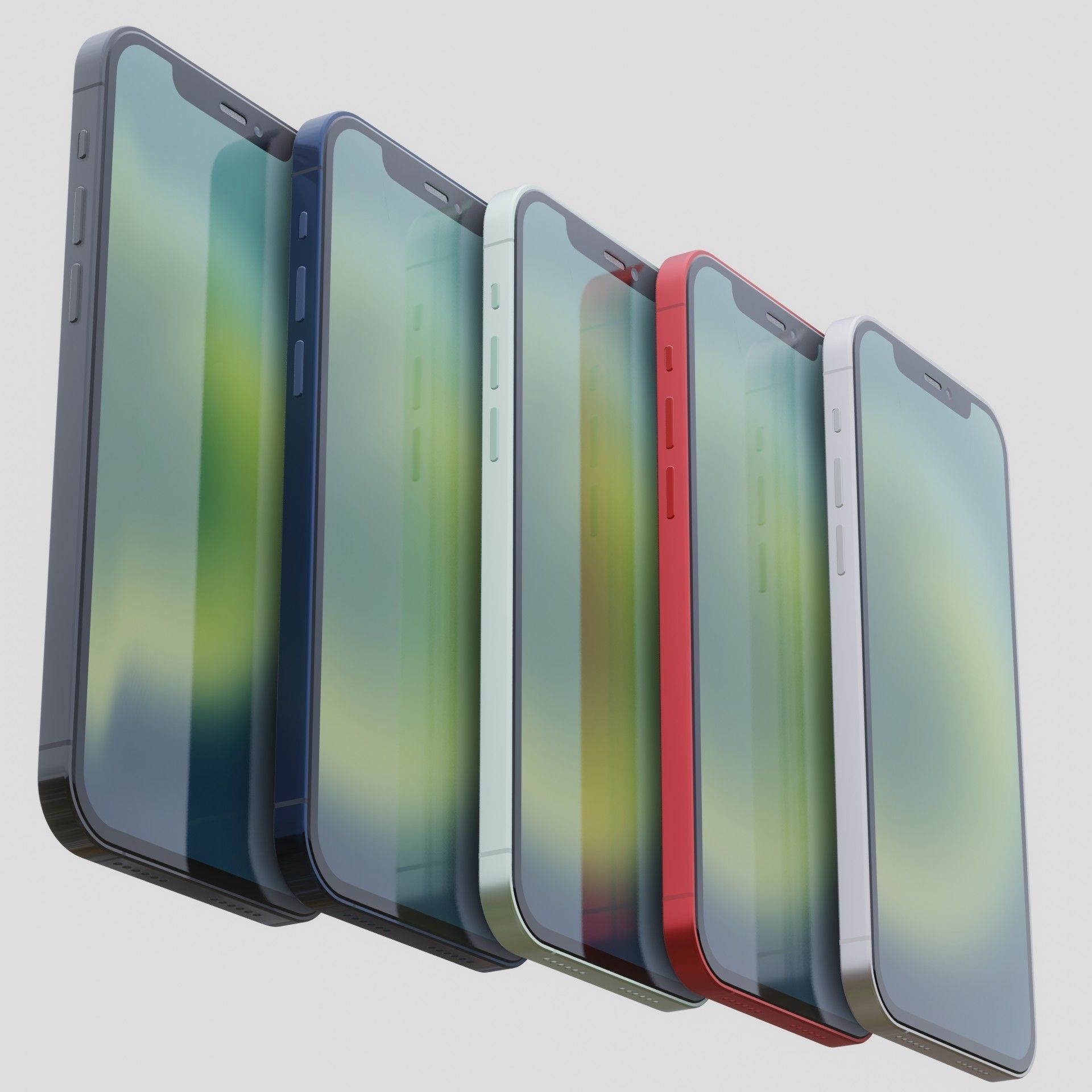 iPhone 12 Apple 2020 new design Low-poly 3D model_16