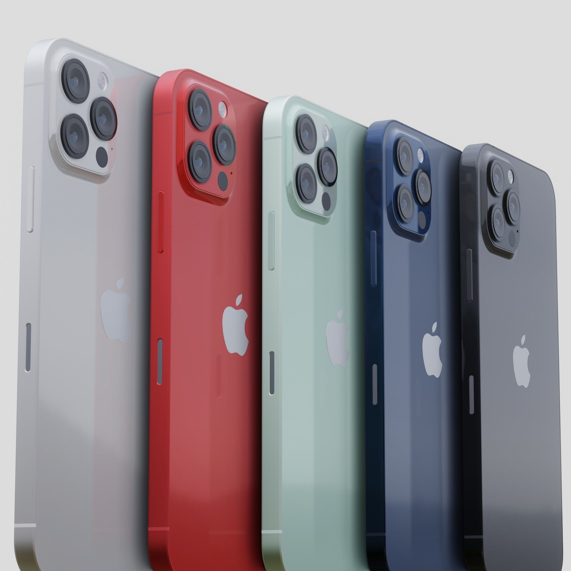 iPhone 12 Apple 2020 new design Low-poly 3D model_15