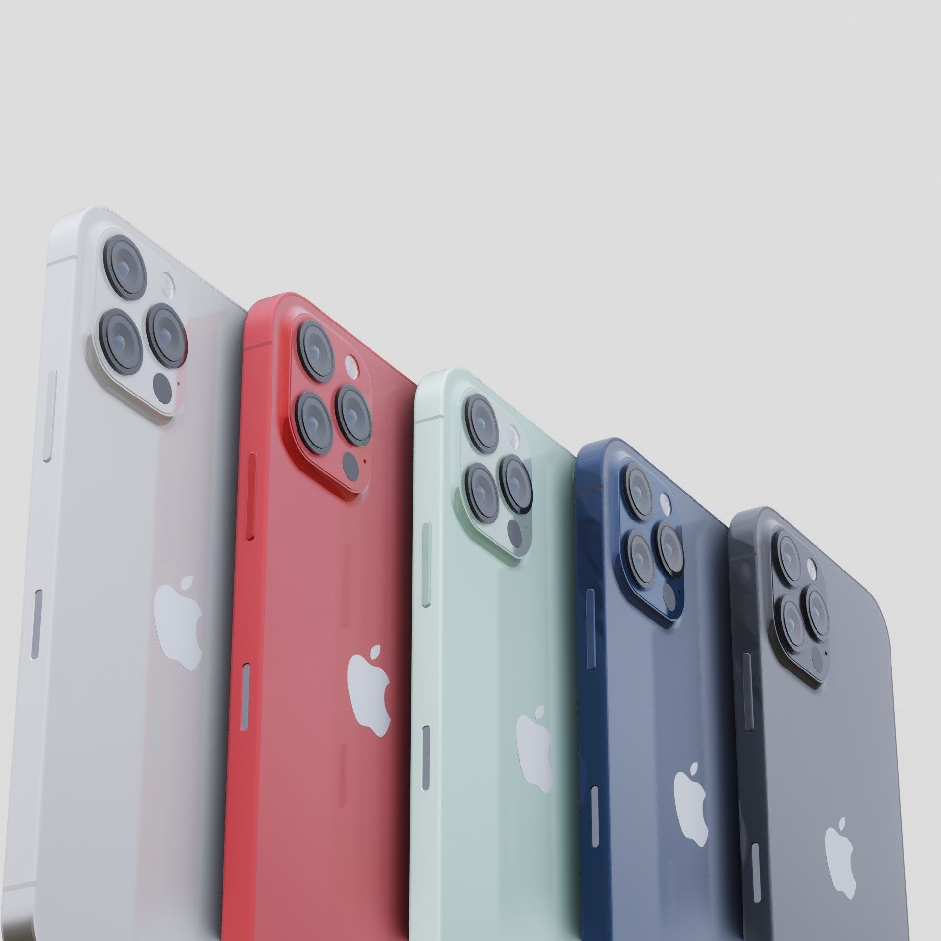 iPhone 12 Apple 2020 new design Low-poly 3D model_17