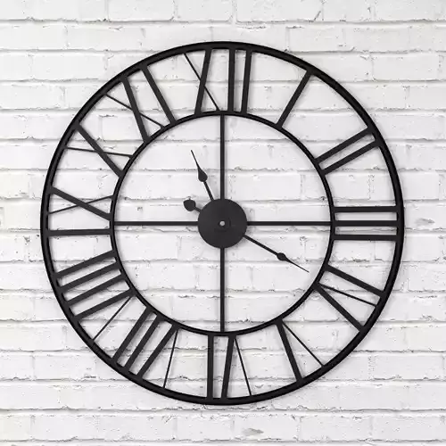 Wall Clock Cast Iron - Roman Numbers
