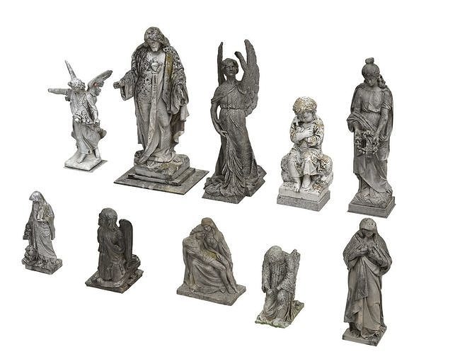 10 Cemetery Statues Collection Pack  Low-poly 3D model