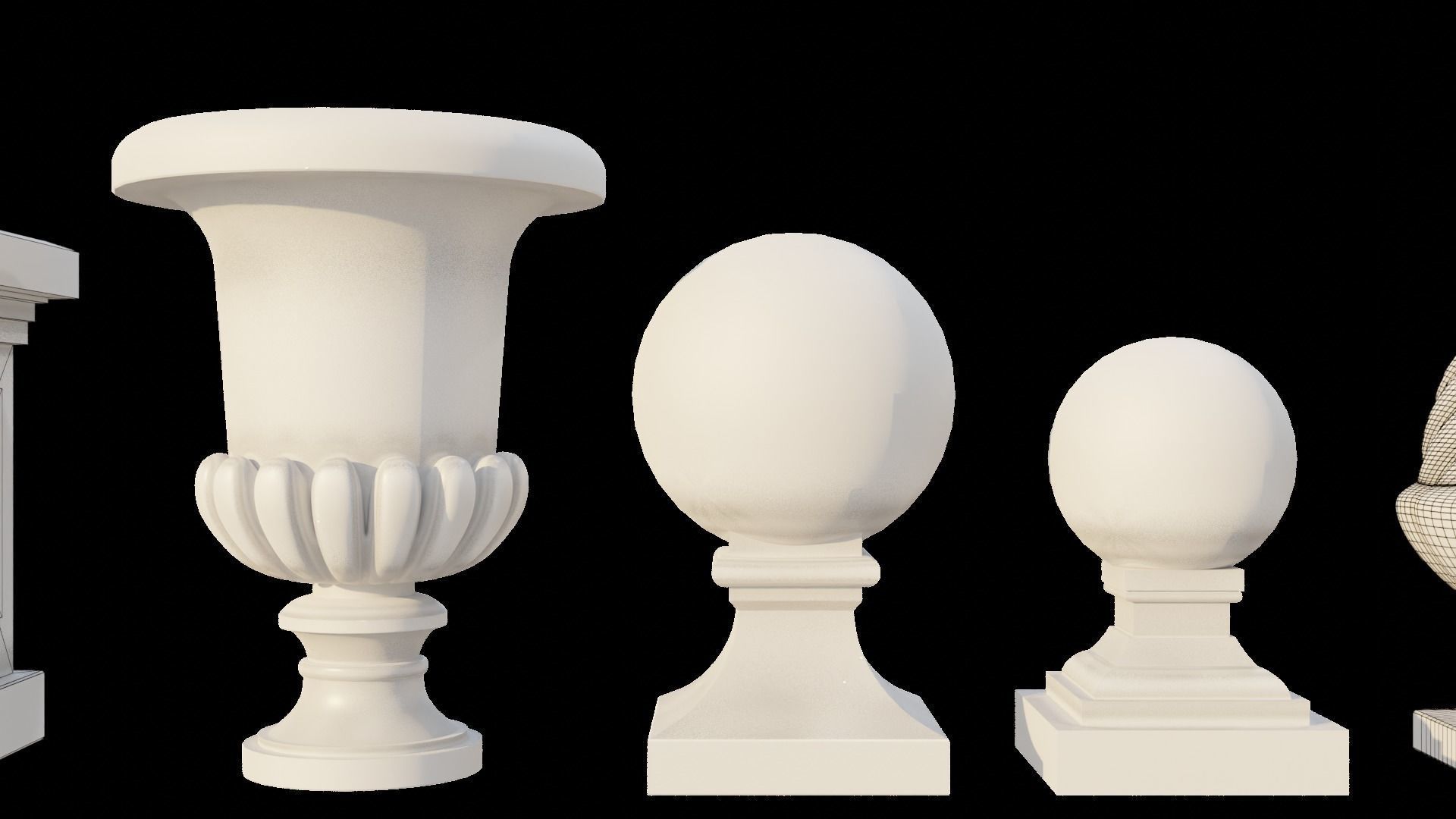 Collumns Handrails Vases and Decorations 3D model_4