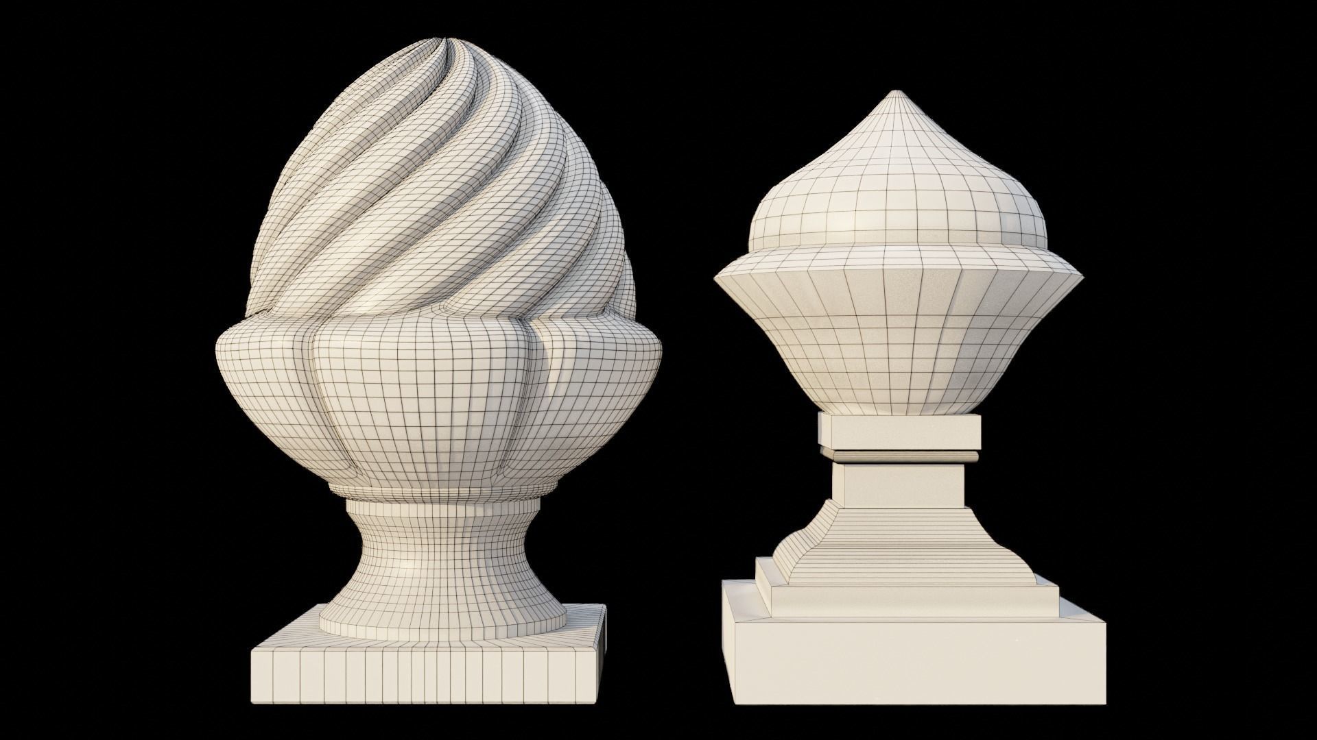 Collumns Handrails Vases and Decorations 3D model_7