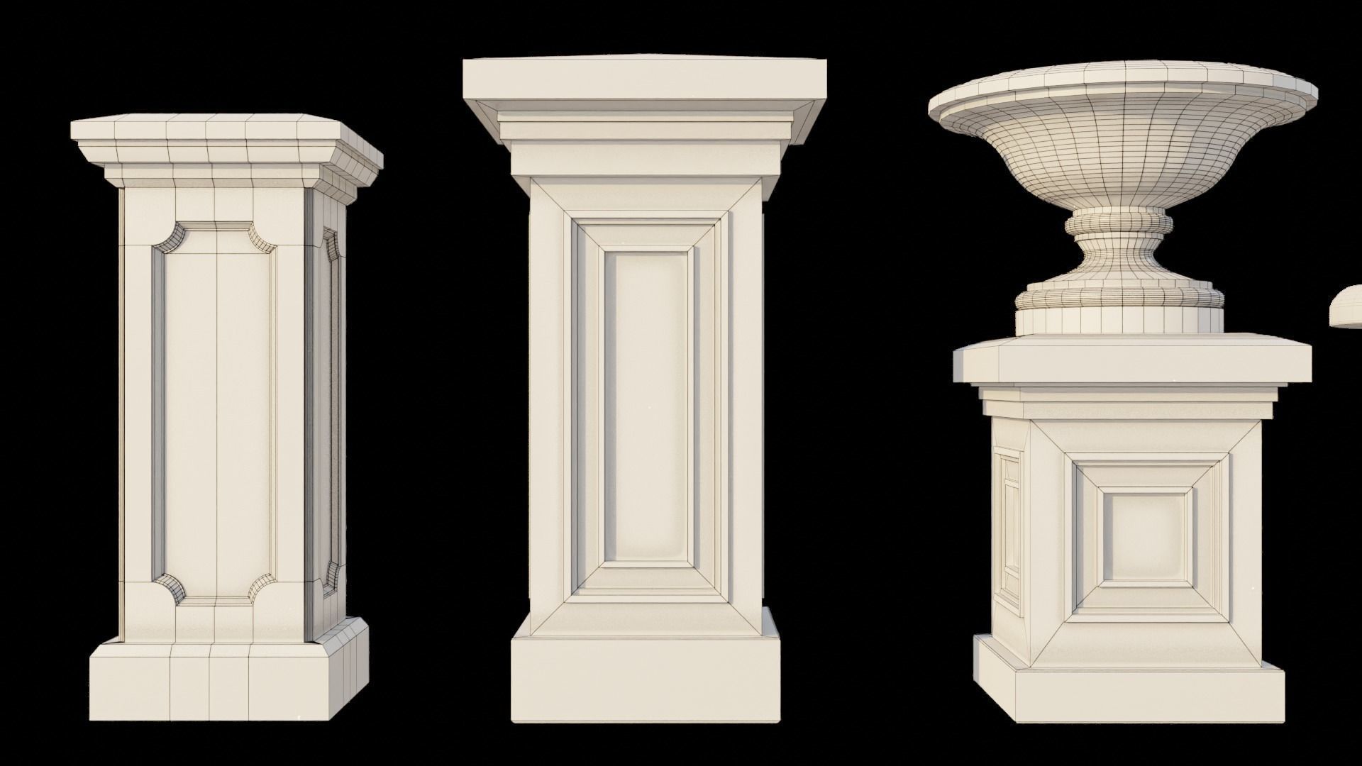 Collumns Handrails Vases and Decorations 3D model_3