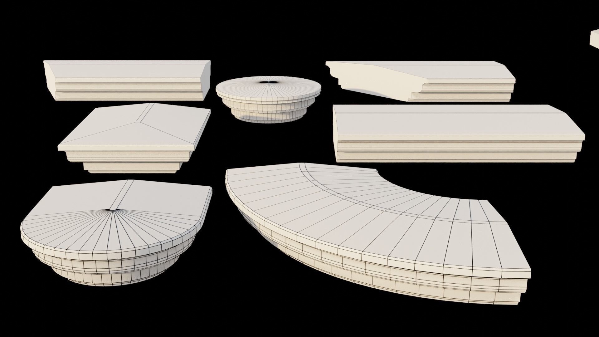 Collumns Handrails Vases and Decorations 3D model_9