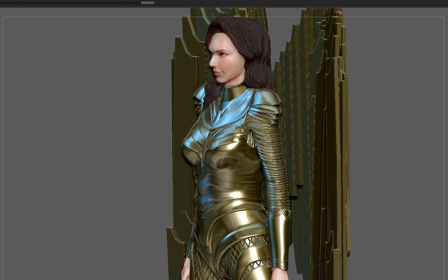 WONDERWOMAN 1984 GOLDEN ARMOR STATUE DC MOVIE GAL GADOT 3D print model_2