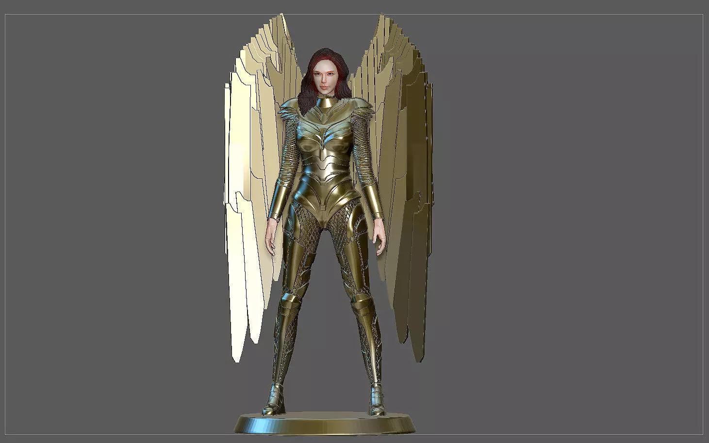 WONDERWOMAN 1984 GOLDEN ARMOR STATUE DC MOVIE GAL GADOT 3D print model_0