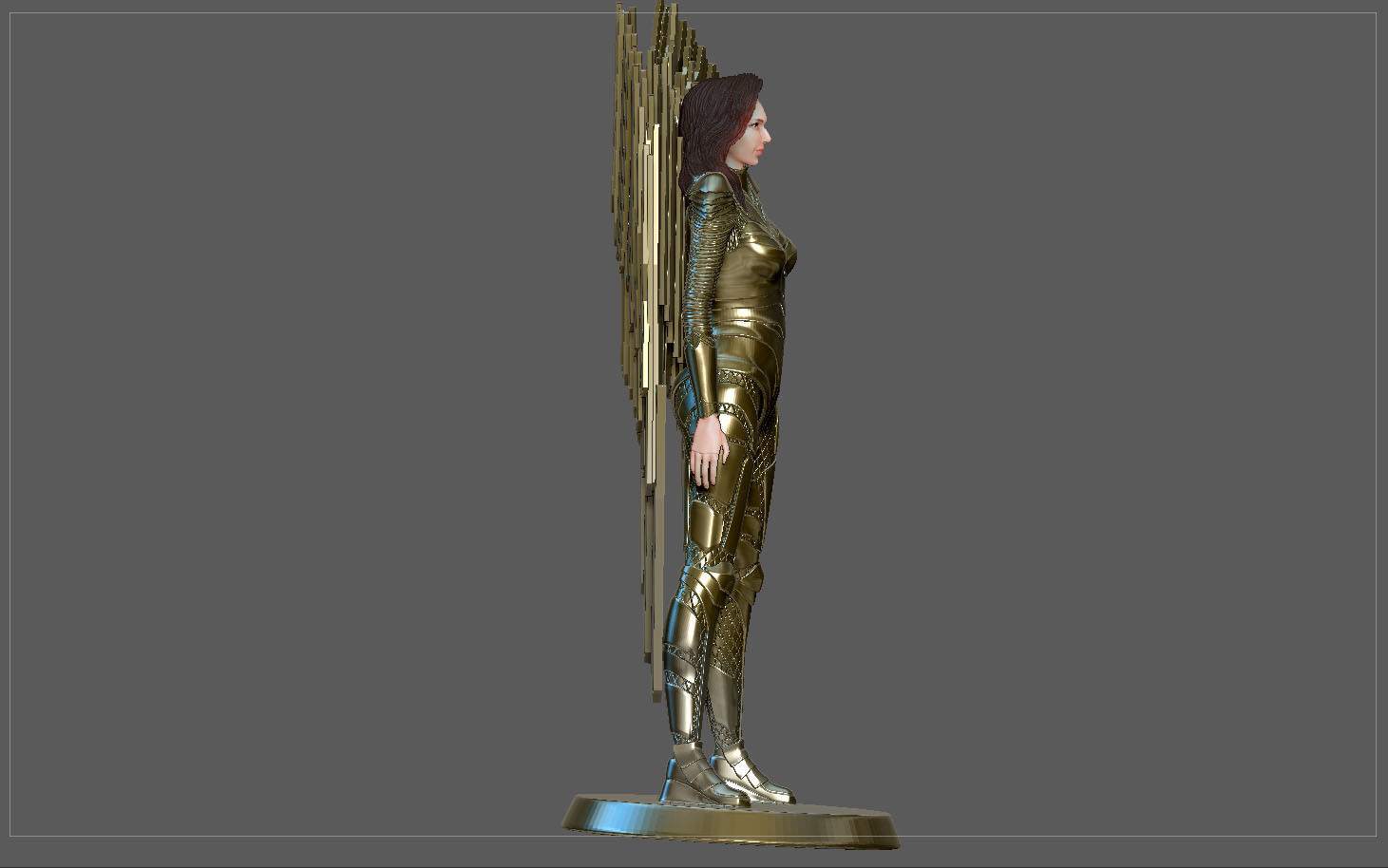 WONDERWOMAN 1984 GOLDEN ARMOR STATUE DC MOVIE GAL GADOT 3D print model_4