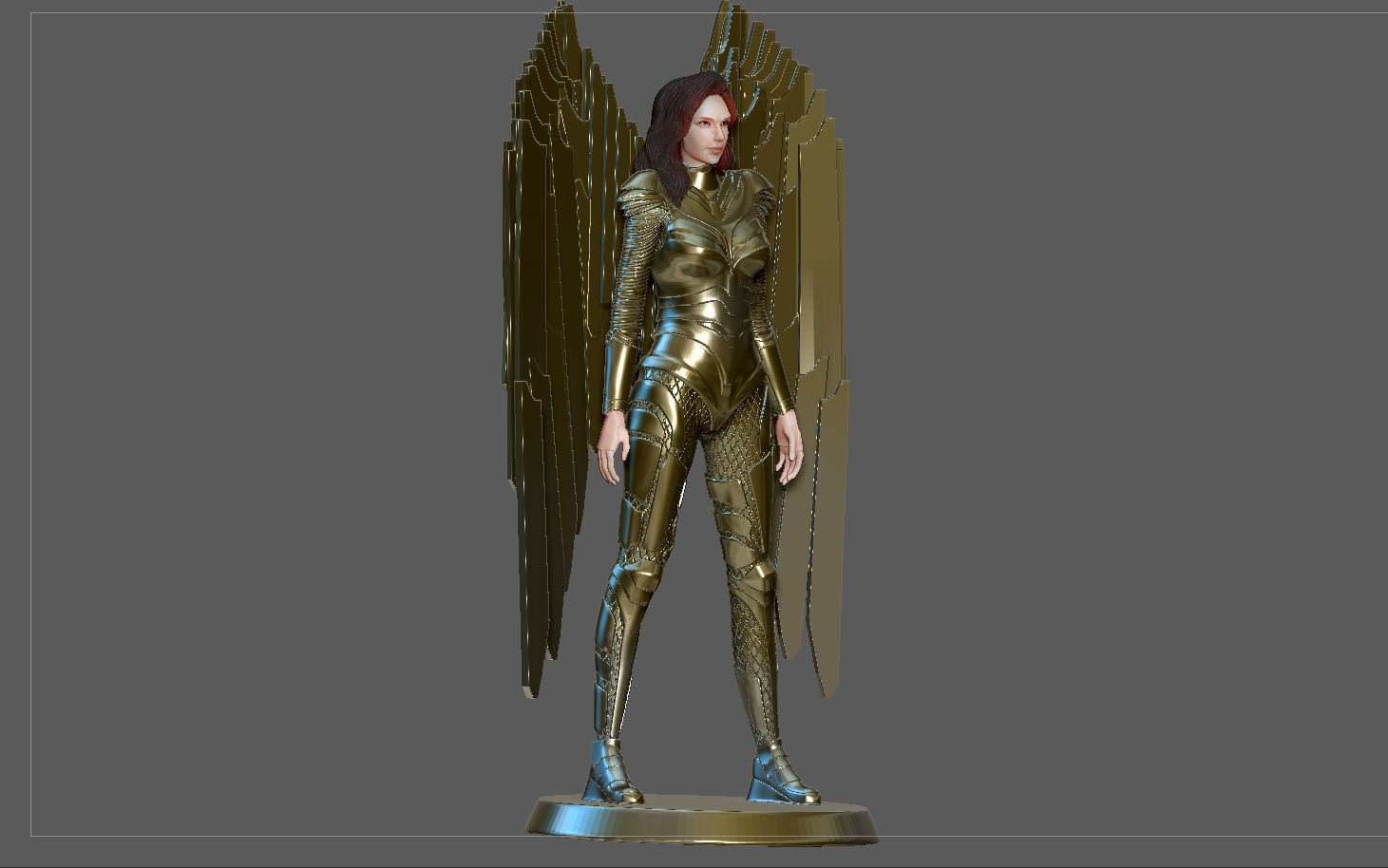 WONDERWOMAN 1984 GOLDEN ARMOR STATUE DC MOVIE GAL GADOT 3D print model_3