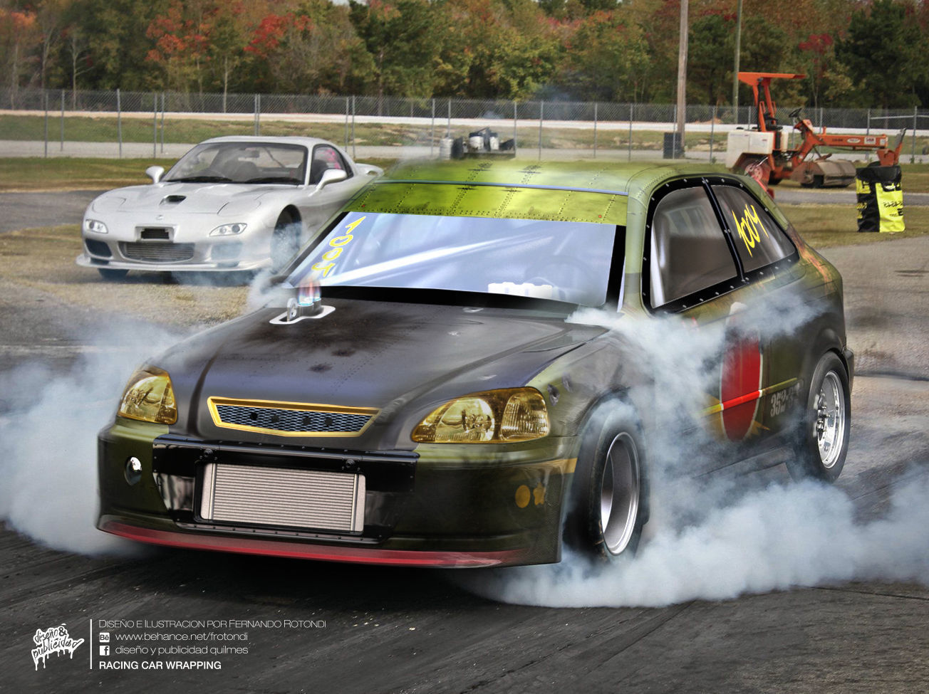 Honda Civic Hatchback Drag 3D model CGTrader