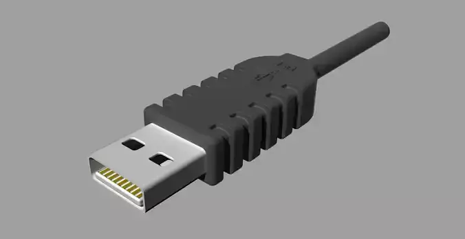 USB Type Male Plug 3D Model