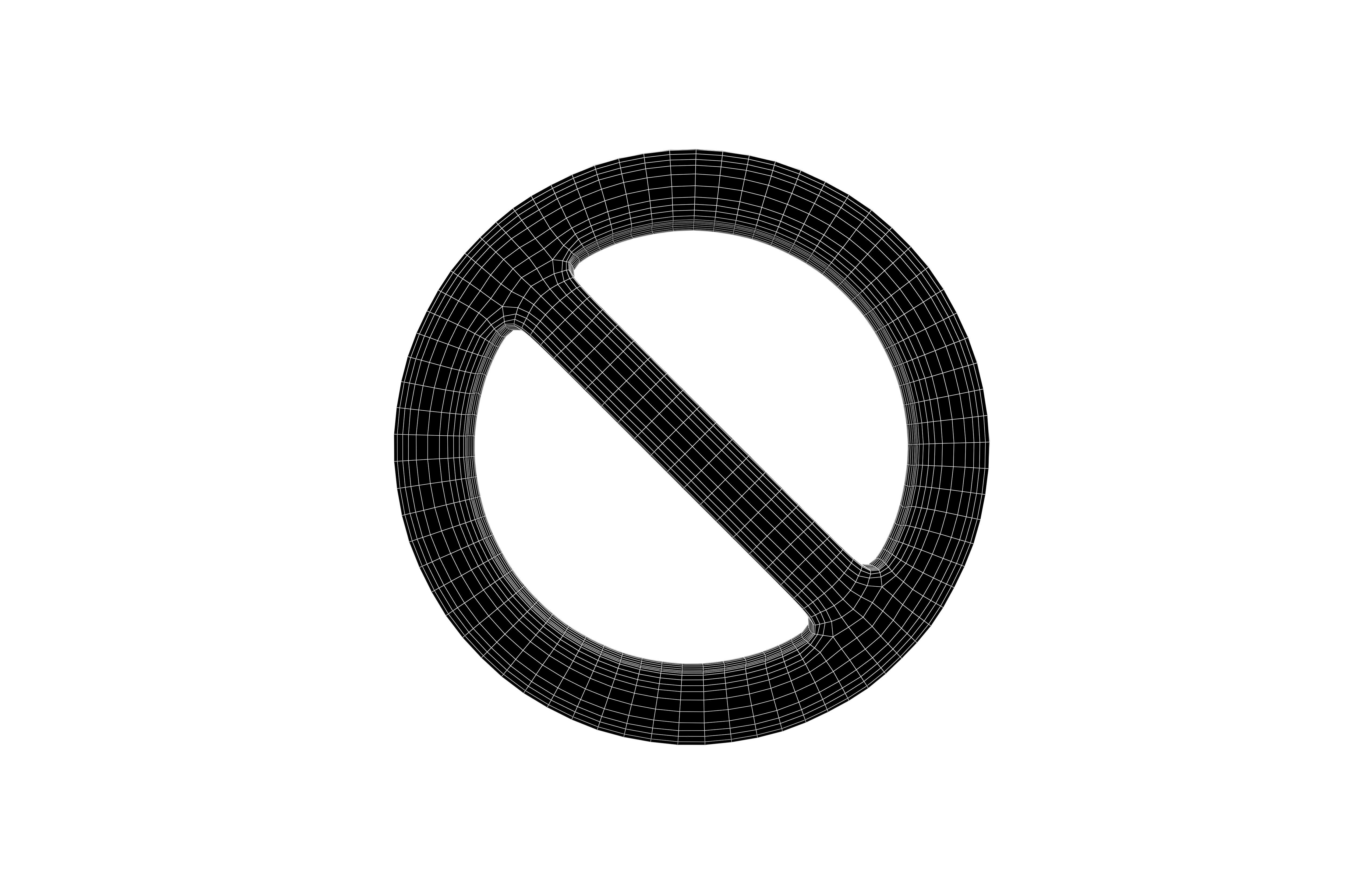Prohibited Symbol V1 005 Low-poly 3D model_5