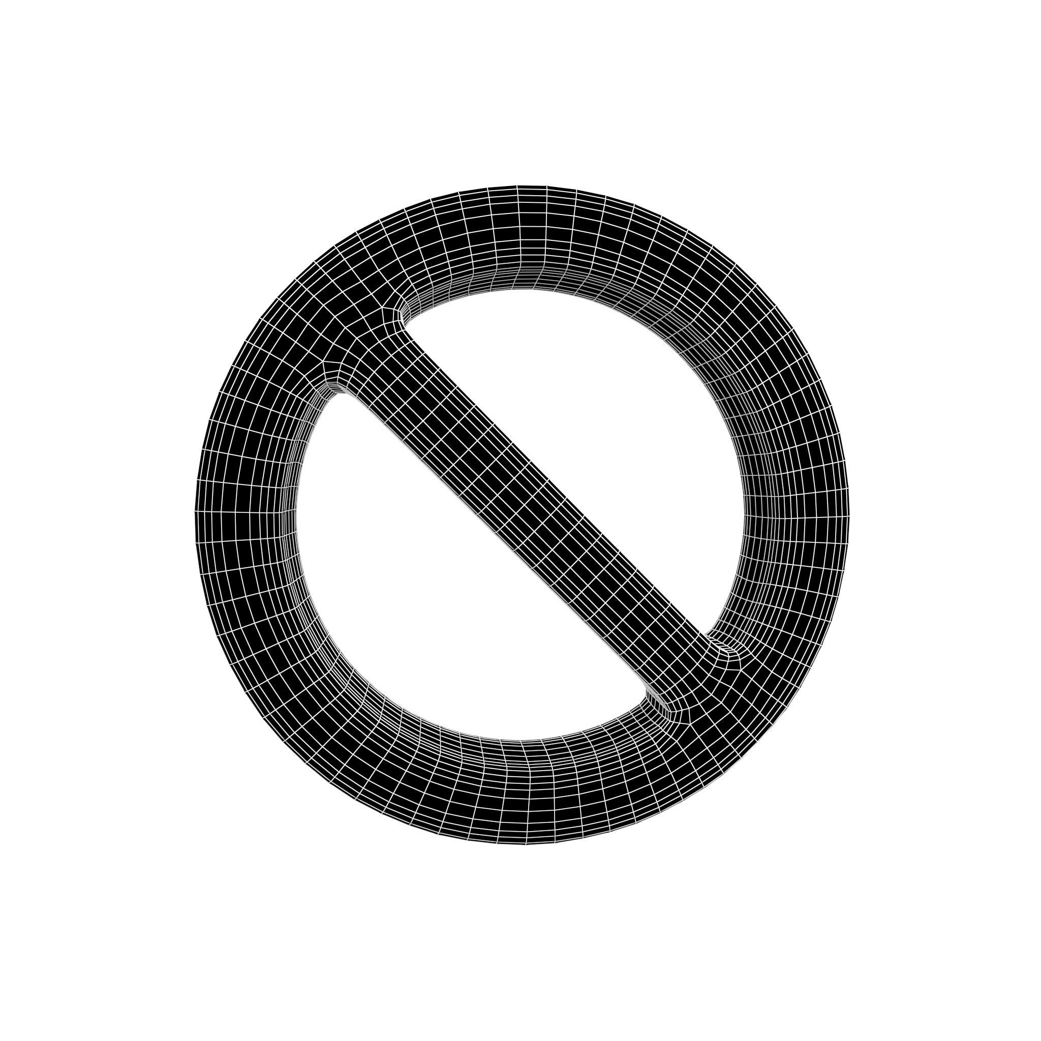 Prohibited Symbol V1 005 Low-poly 3D model_4