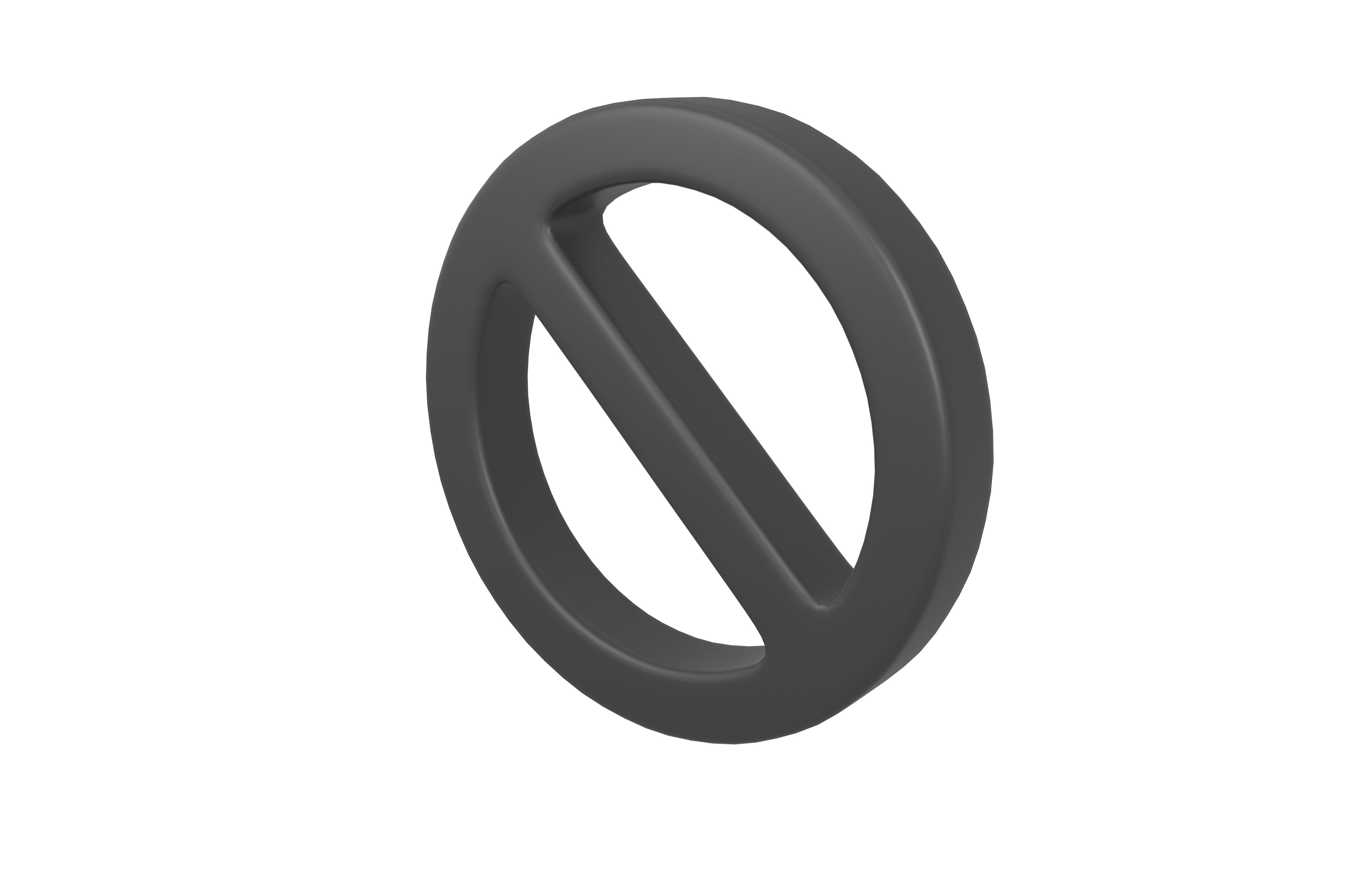 Prohibited Symbol V1 005 Low-poly 3D model_2