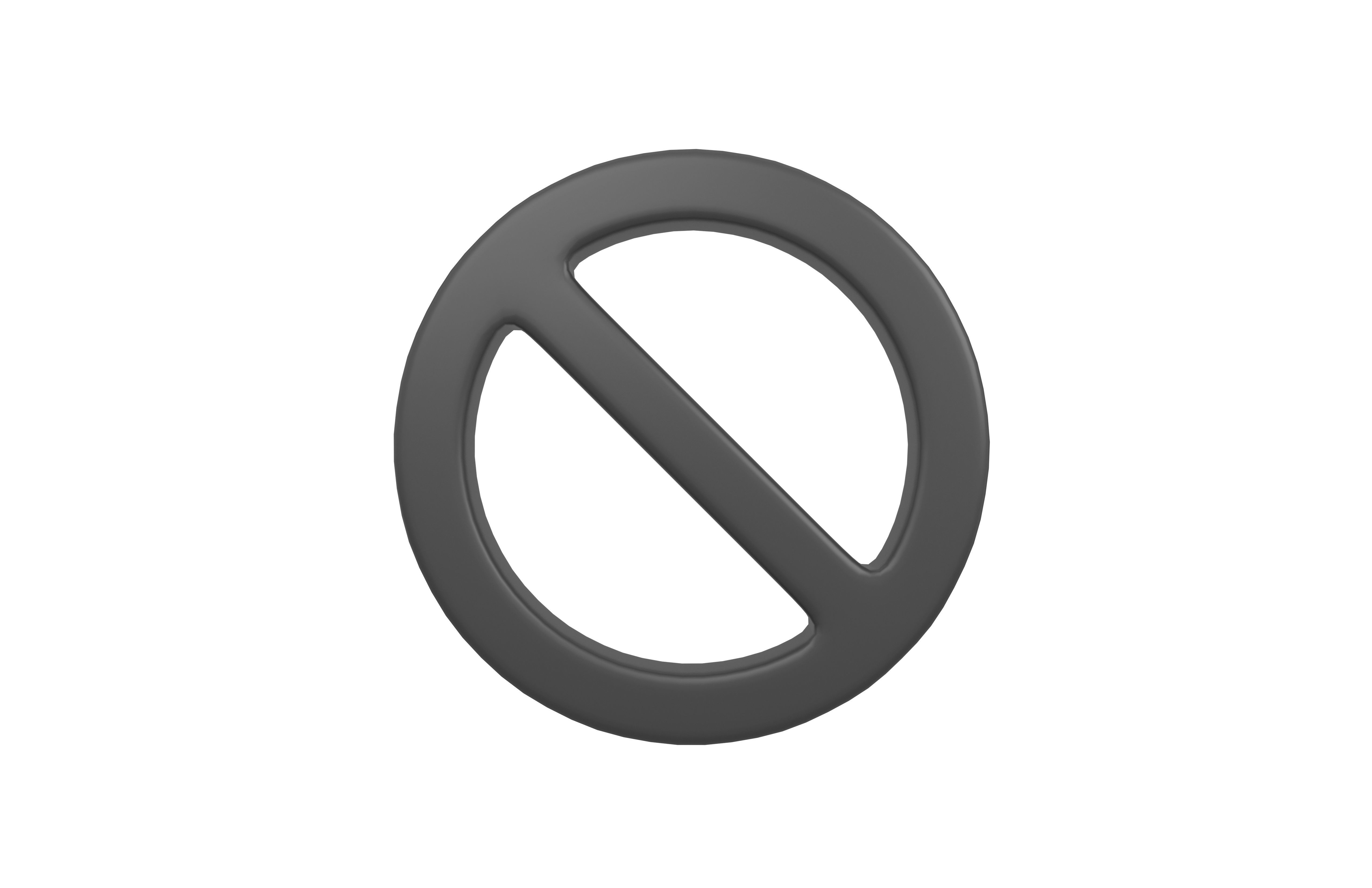 Prohibited Symbol V1 005 Low-poly 3D model_1