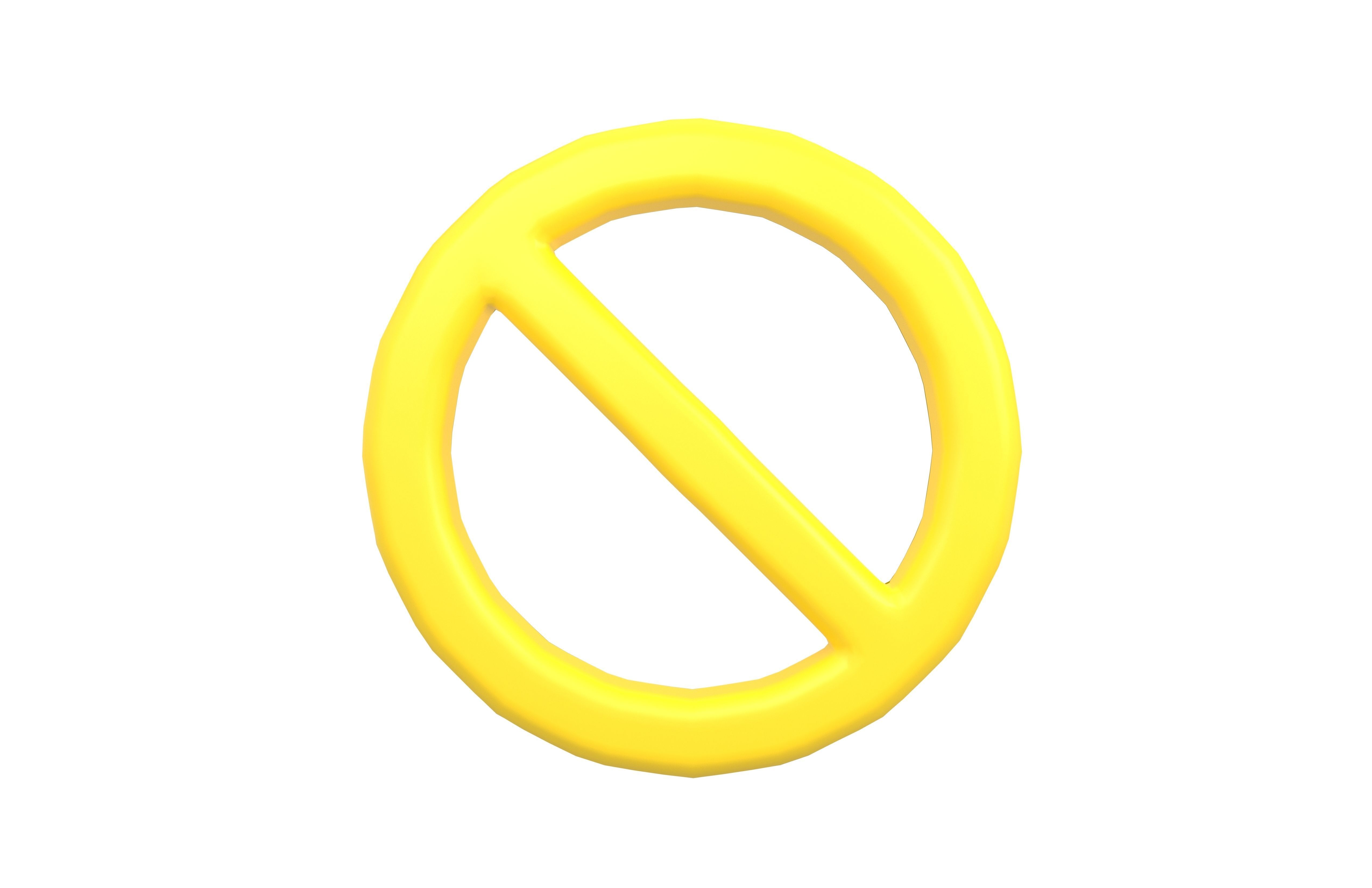 Prohibited Symbol V2 002 Low-poly 3D model_1
