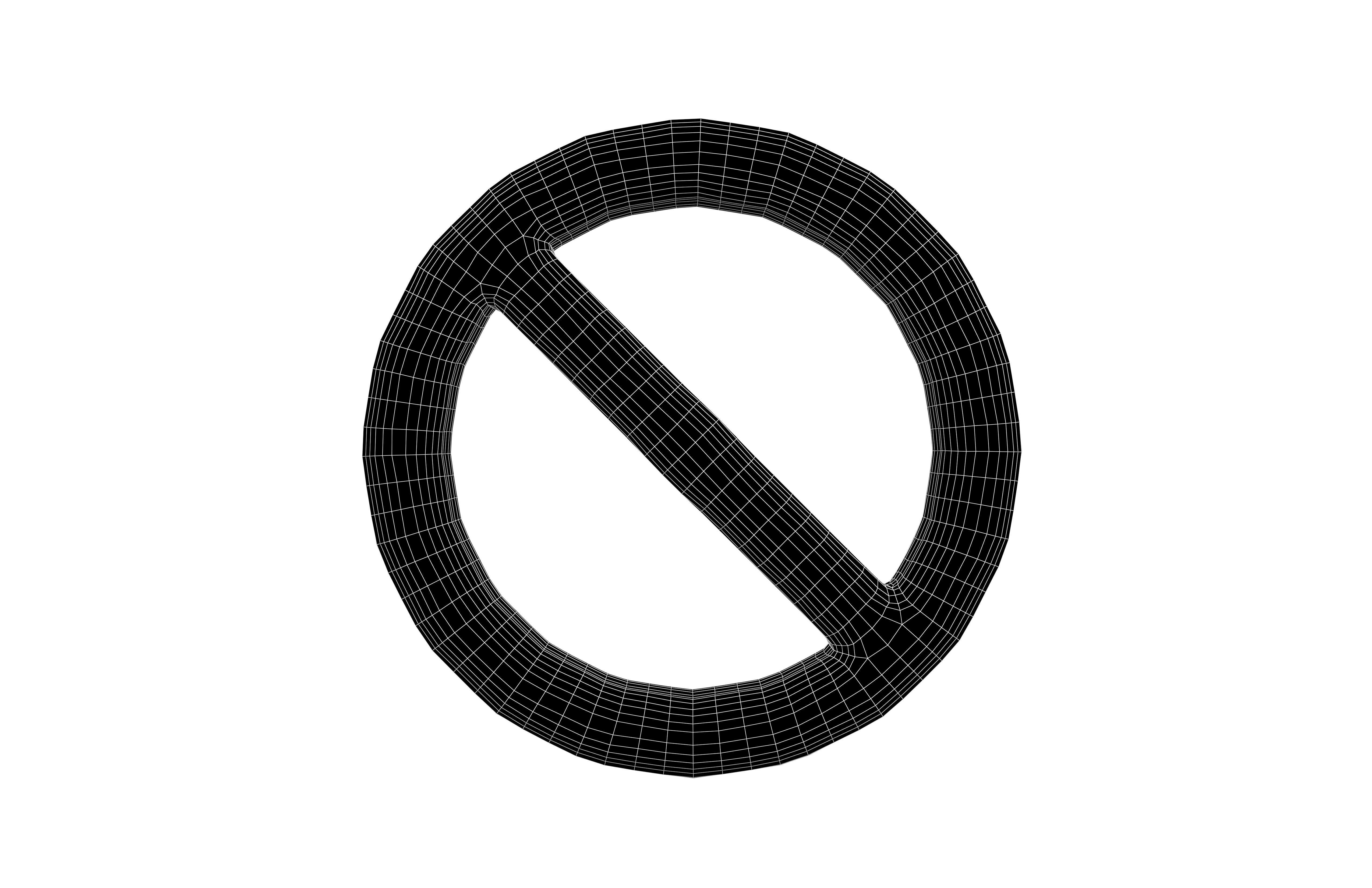 Prohibited Symbol V2 002 Low-poly 3D model_7