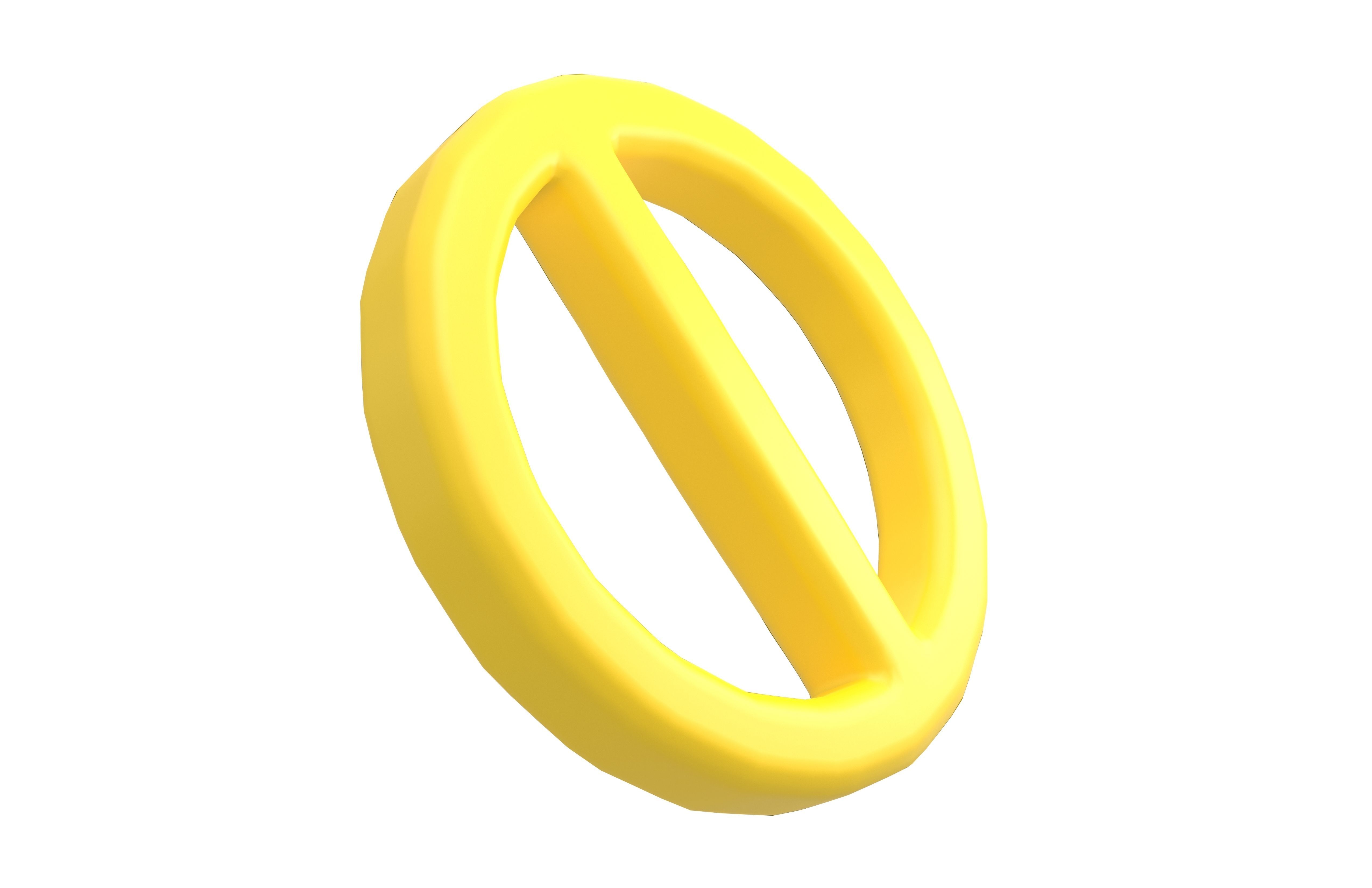 Prohibited Symbol V2 002 Low-poly 3D model_2