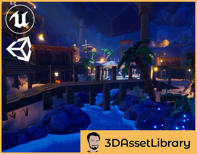 Fantasy Pirate Island Vol 1 For Unreal And Unity Low-poly 3D model