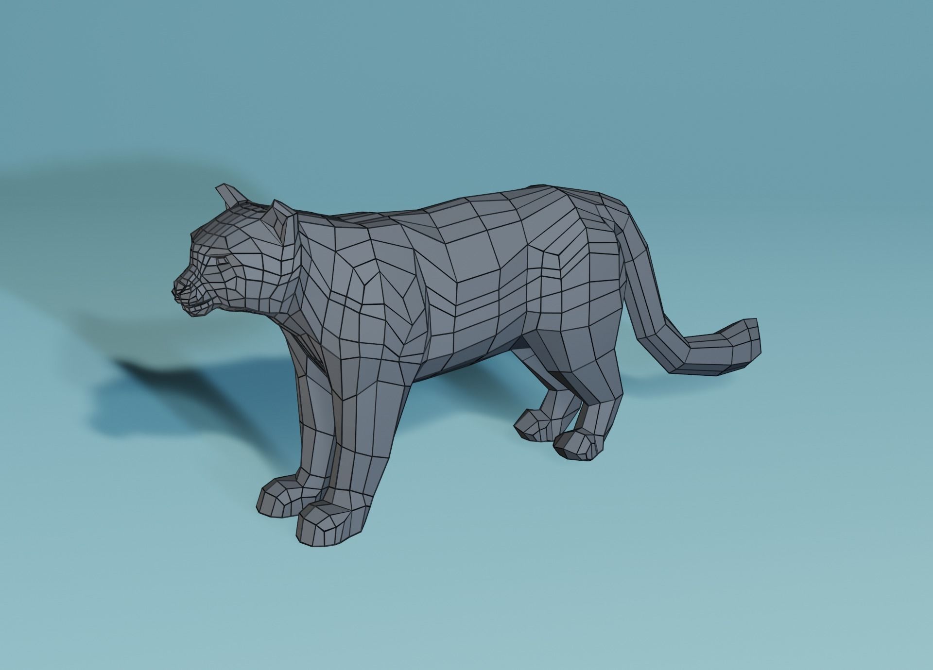 Lowpoly Snow Leopard Low-poly 3D model_27