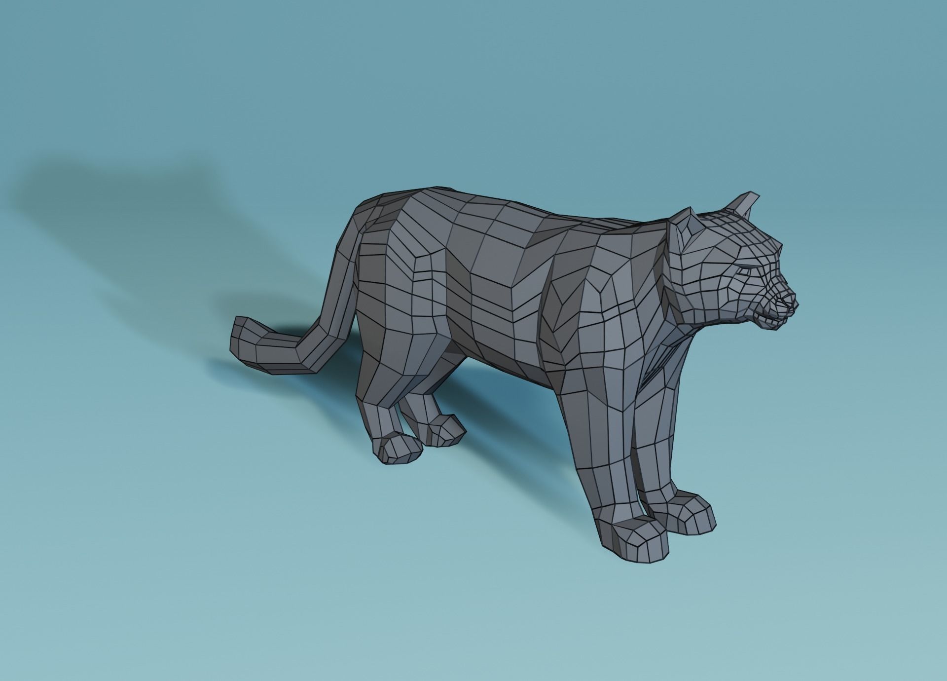 Lowpoly Snow Leopard Low-poly 3D model_31