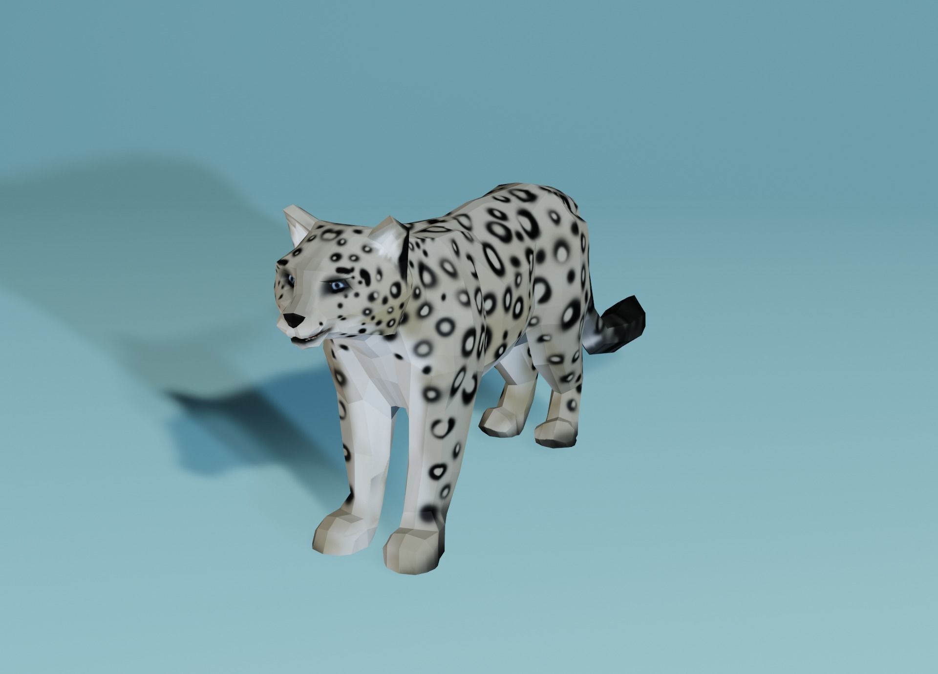 Lowpoly Snow Leopard Low-poly 3D model_13