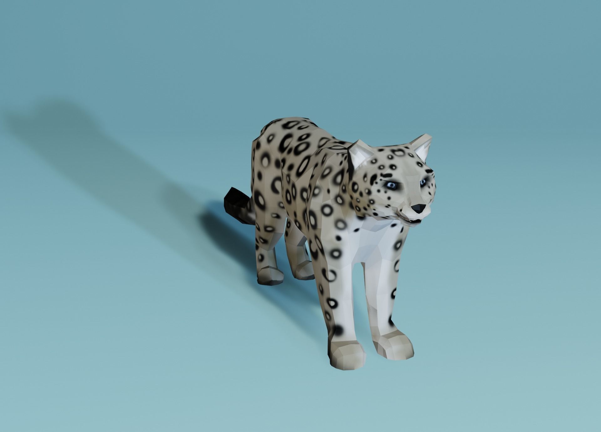 Lowpoly Snow Leopard Low-poly 3D model_15