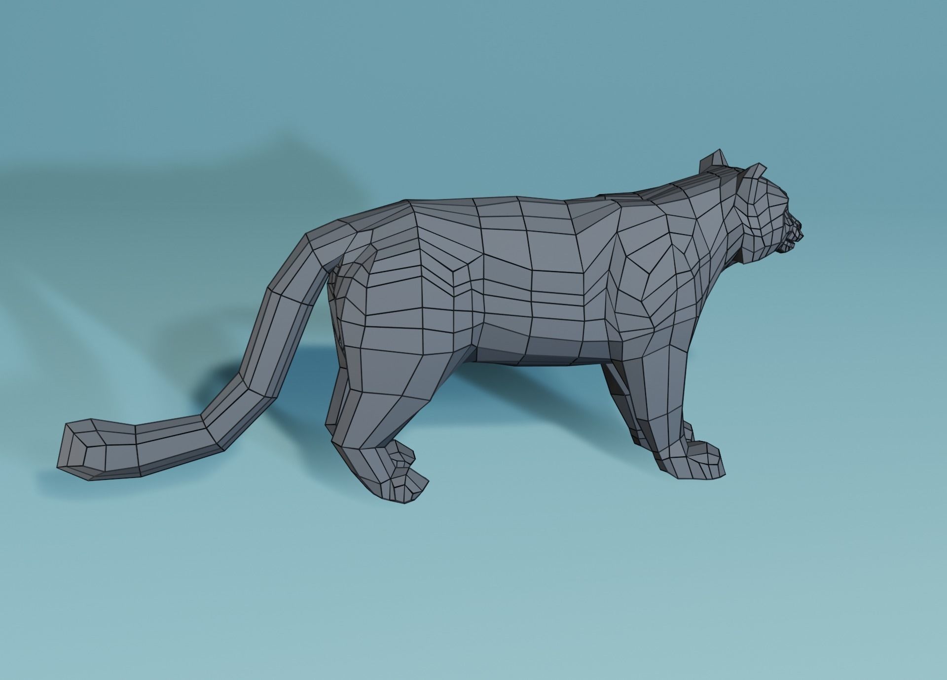 Lowpoly Snow Leopard Low-poly 3D model_19
