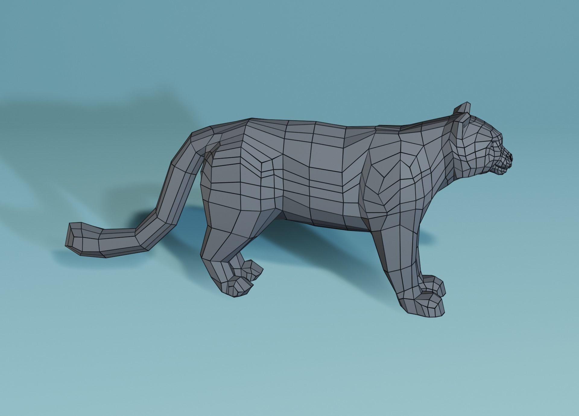 Lowpoly Snow Leopard Low-poly 3D model_18