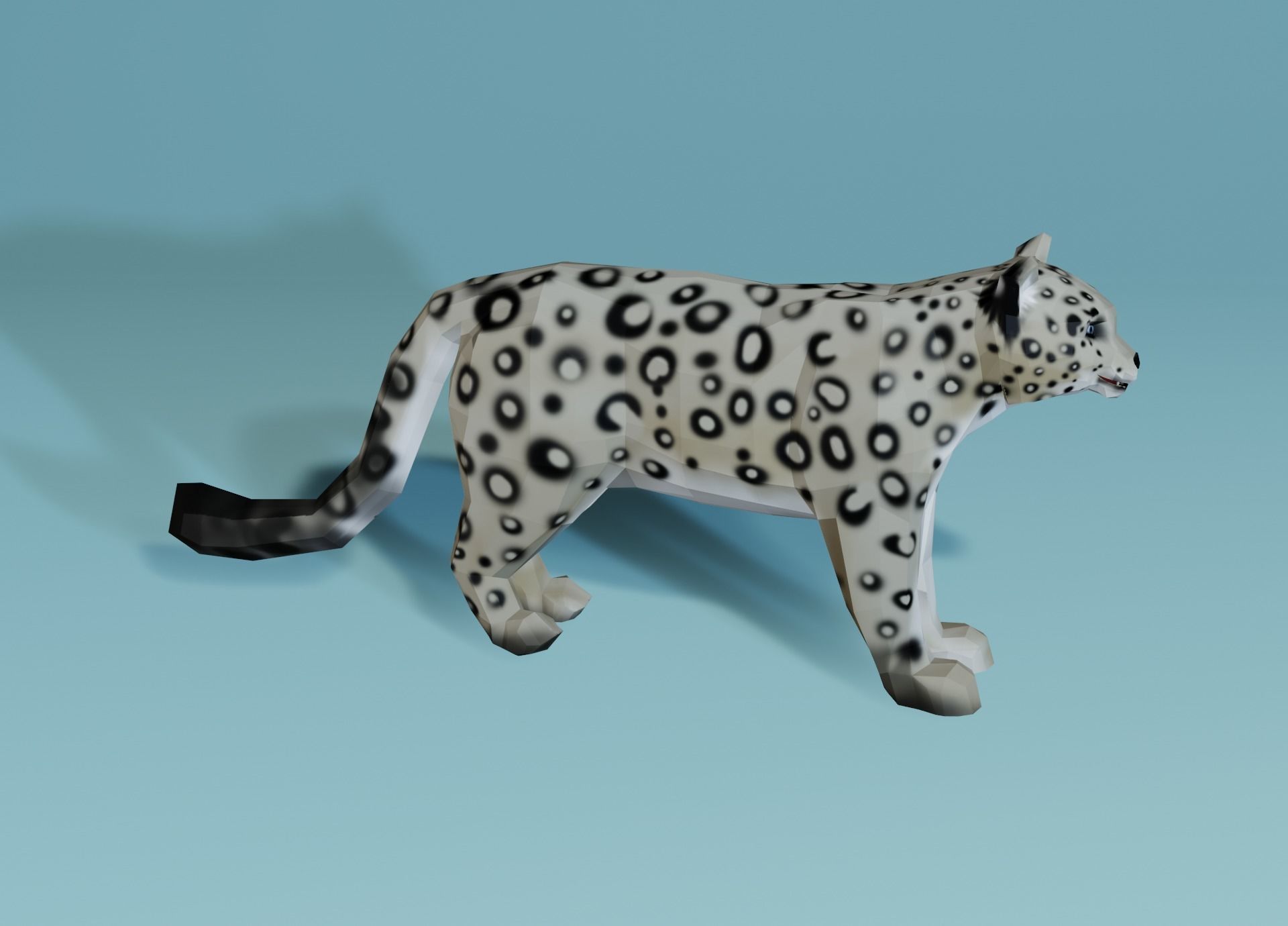 Lowpoly Snow Leopard Low-poly 3D model_17