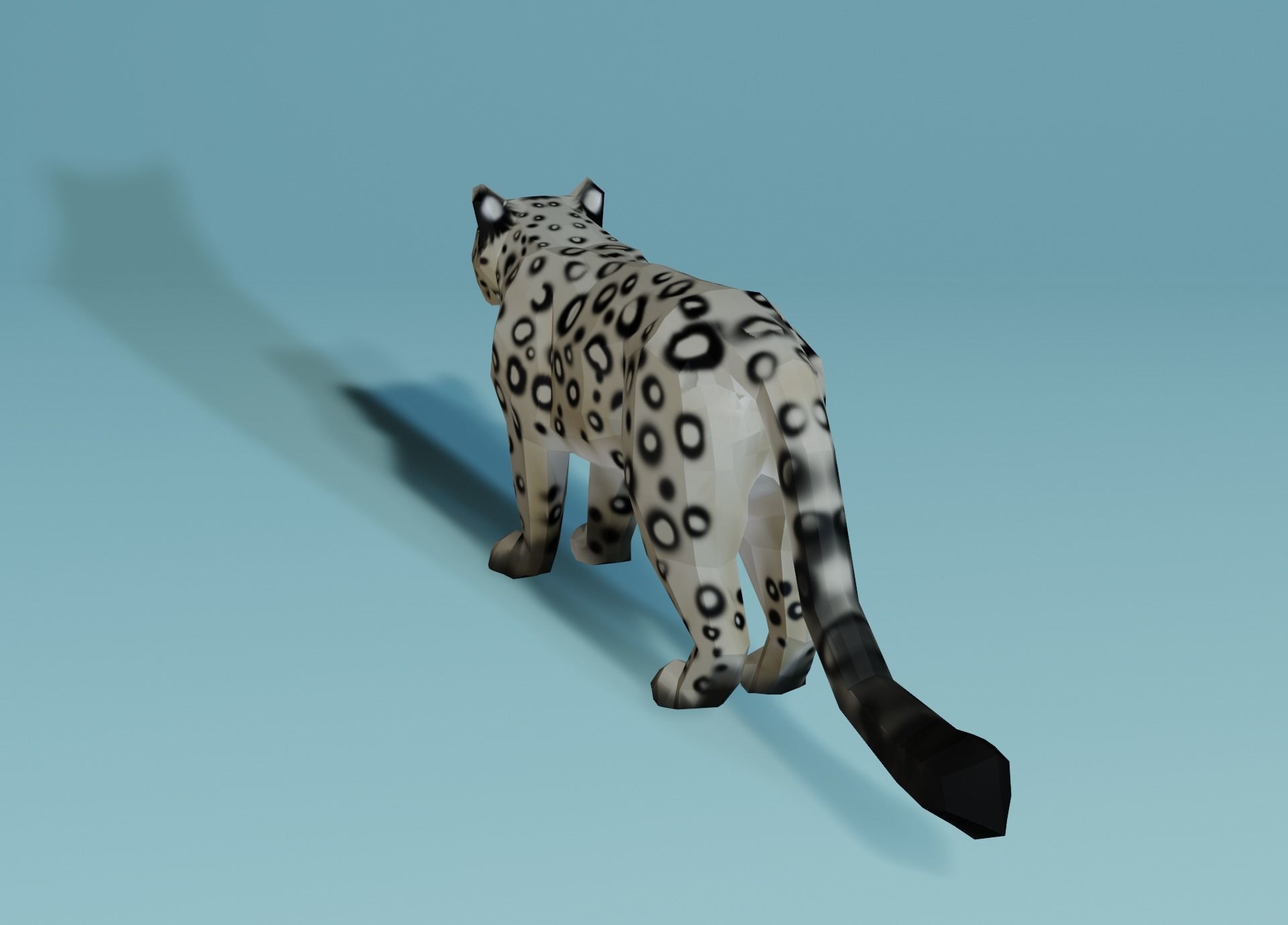 Lowpoly Snow Leopard Low-poly 3D model_8