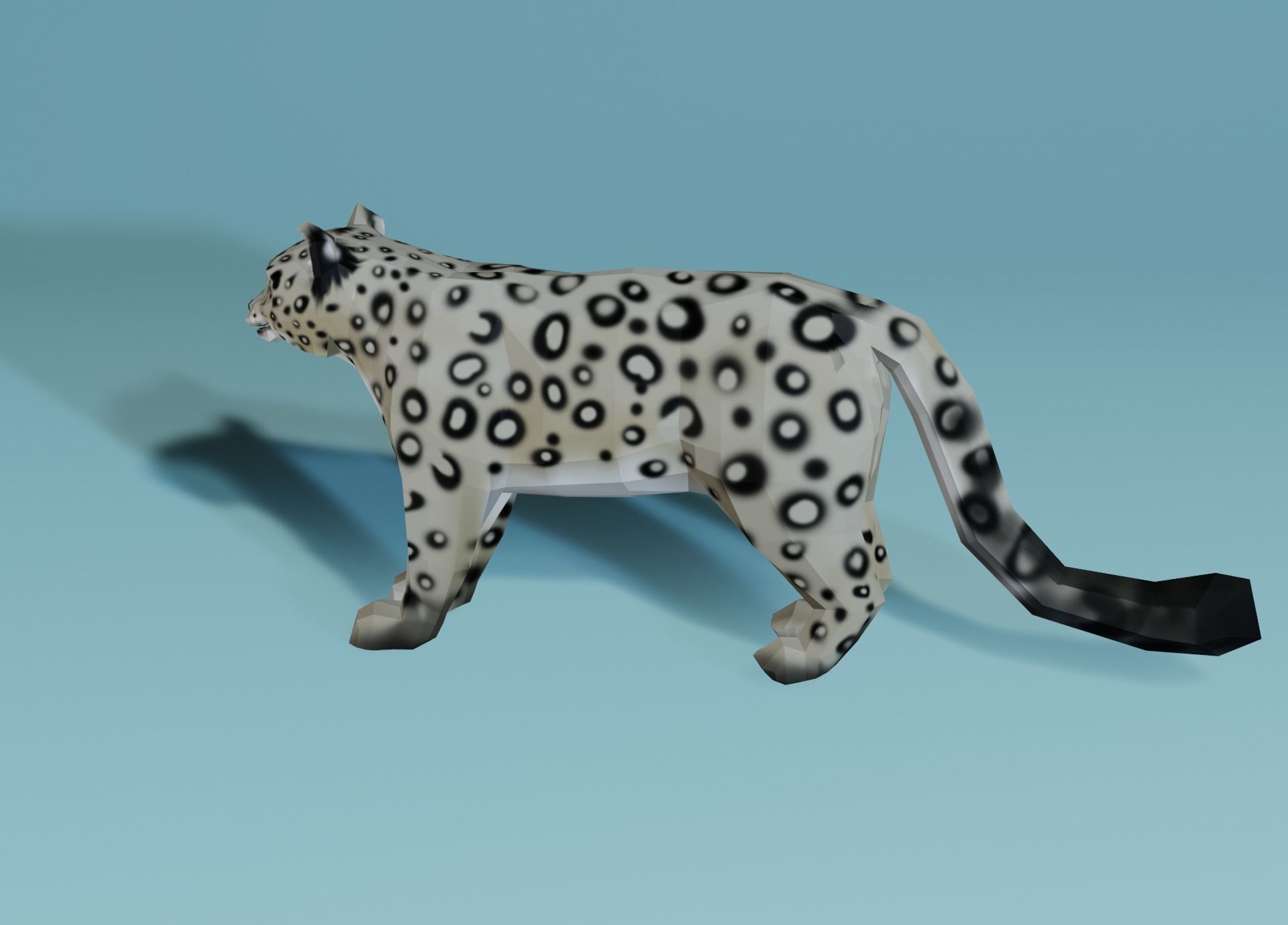 Lowpoly Snow Leopard Low-poly 3D model_10