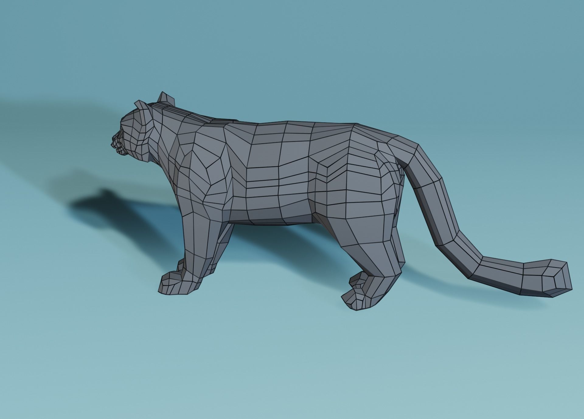 Lowpoly Snow Leopard Low-poly 3D model_25
