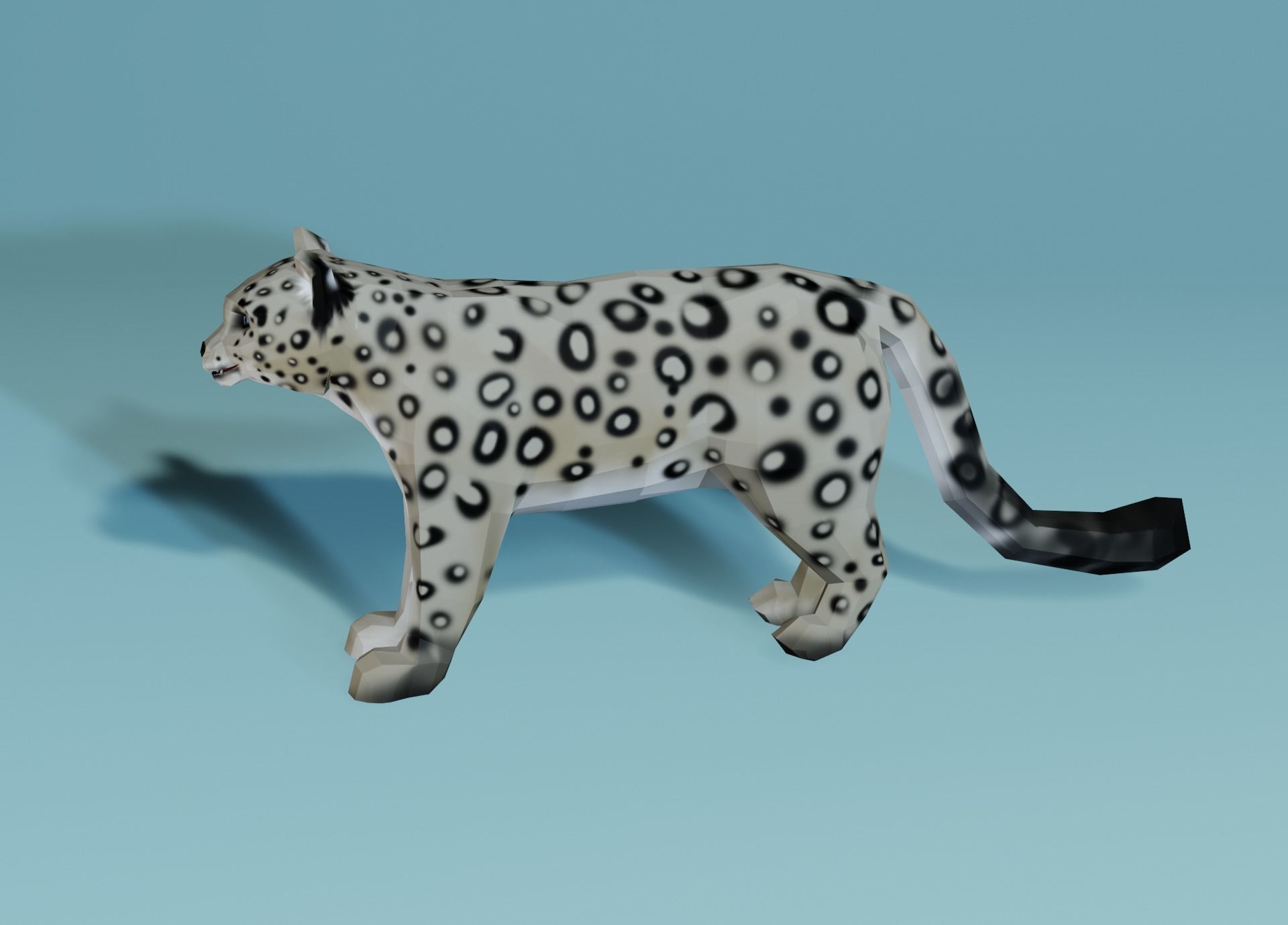 Lowpoly Snow Leopard Low-poly 3D model_11