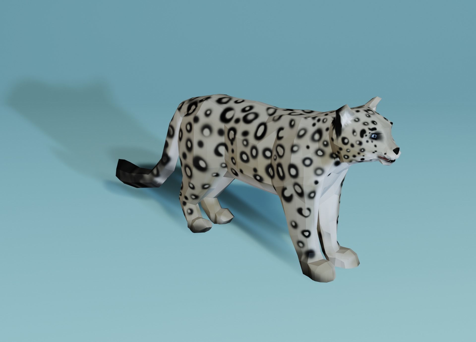 Lowpoly Snow Leopard Low-poly 3D model_16