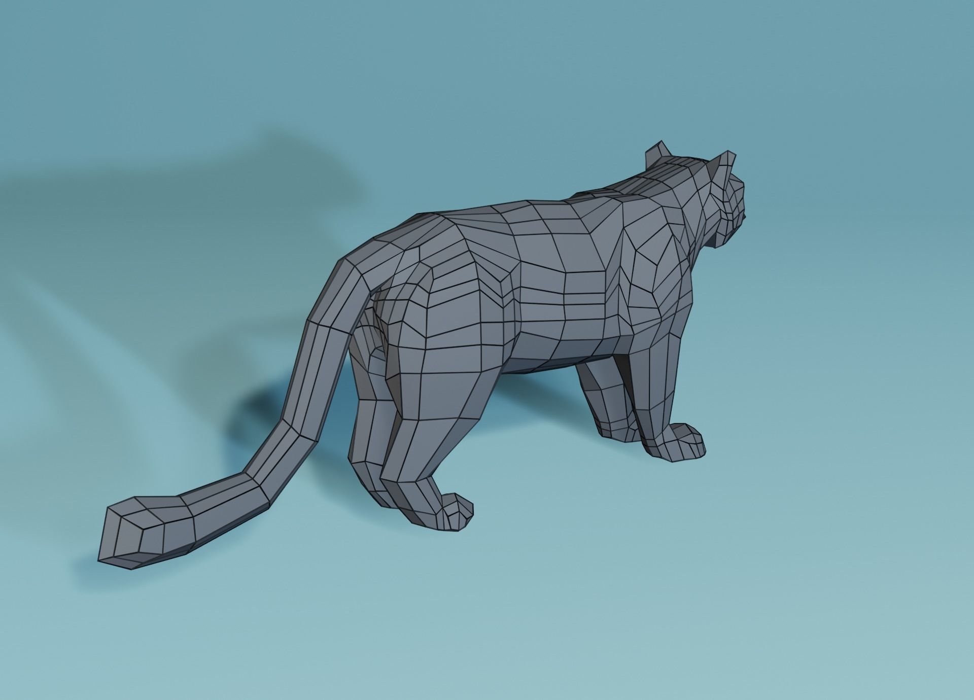 Lowpoly Snow Leopard Low-poly 3D model_20