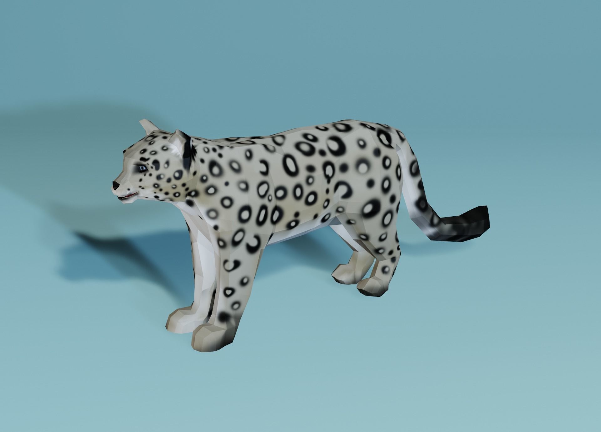 Lowpoly Snow Leopard Low-poly 3D model_12