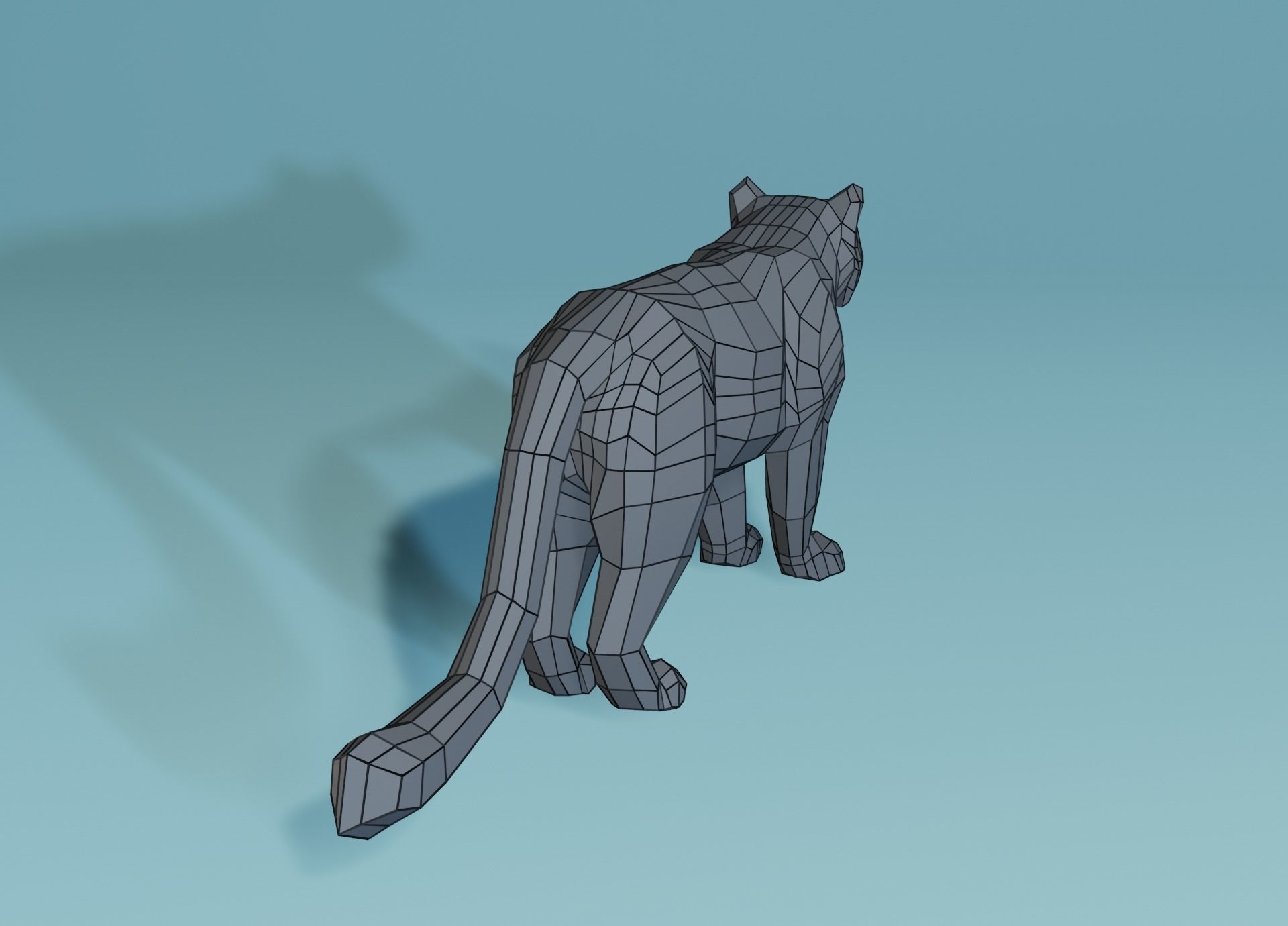 Lowpoly Snow Leopard Low-poly 3D model_21