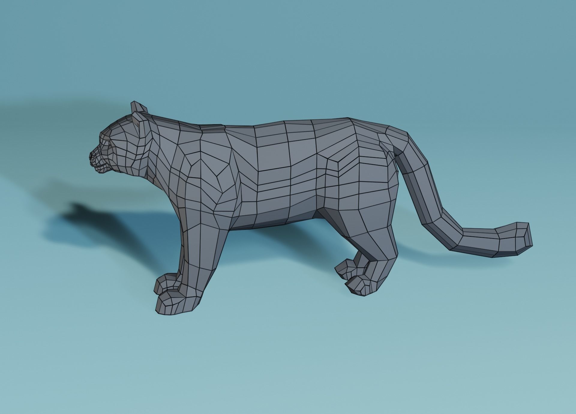 Lowpoly Snow Leopard Low-poly 3D model_26